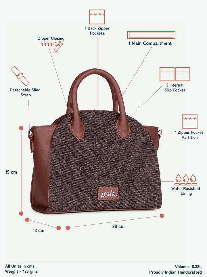 ZOUK Women Colourblocked Swagger Handheld Bag