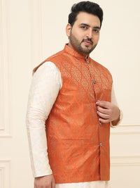 SOJANYA PLUS Men Printed Nehru Plus Size Jacket
