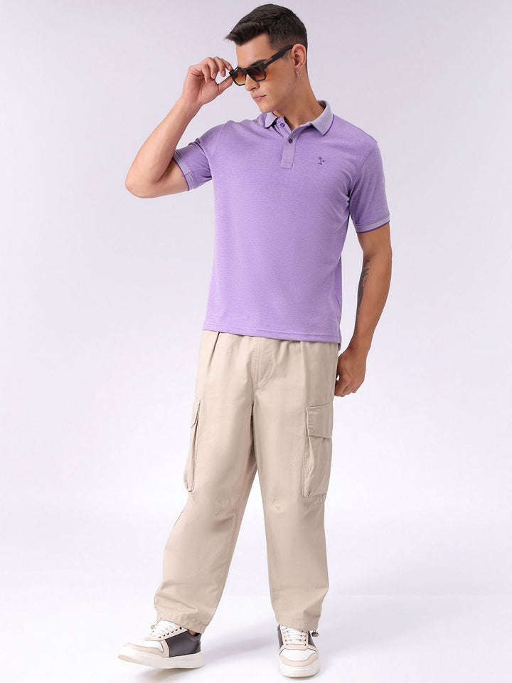 The Indian Garage Co Men Solid Polo Collar T-shirt