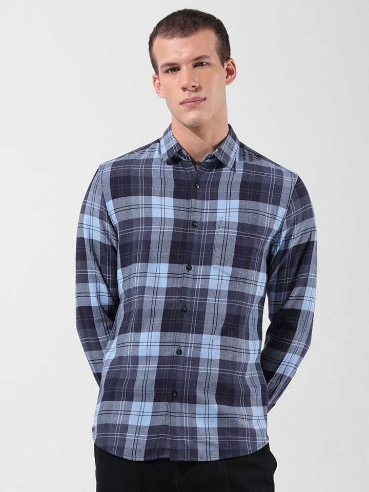 The Indian Garage Co Checked Cotton Slim Fit Casual Shirt