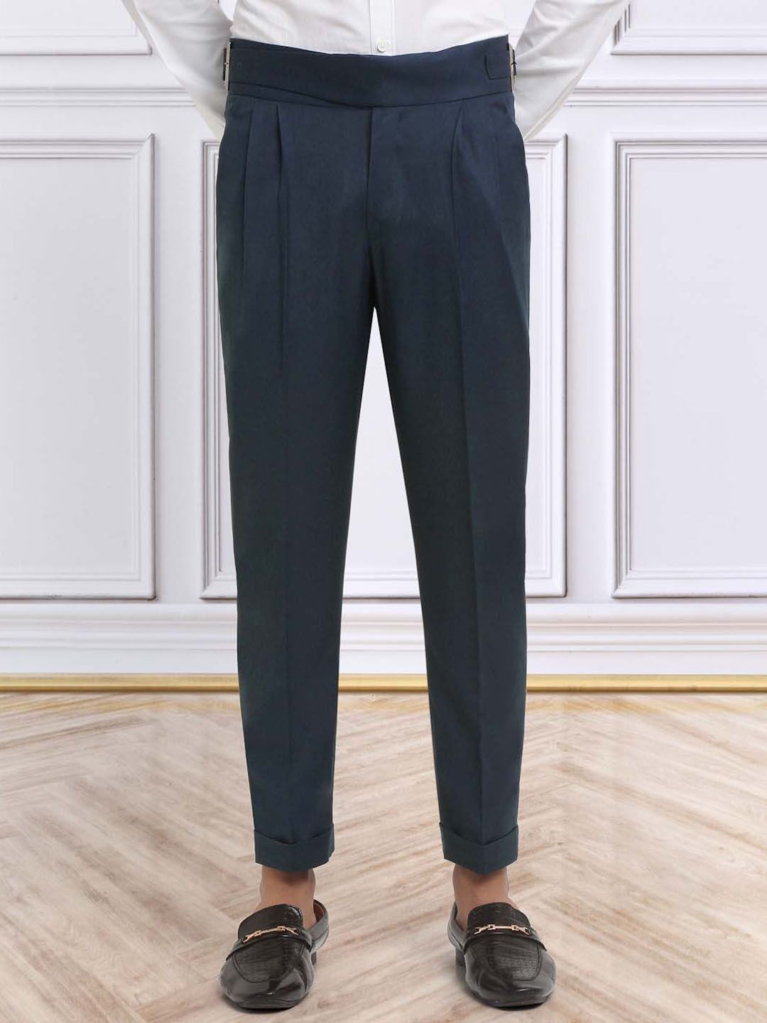 KLOTTHE Men Cotton Rich Slim Fit Formal Trousers