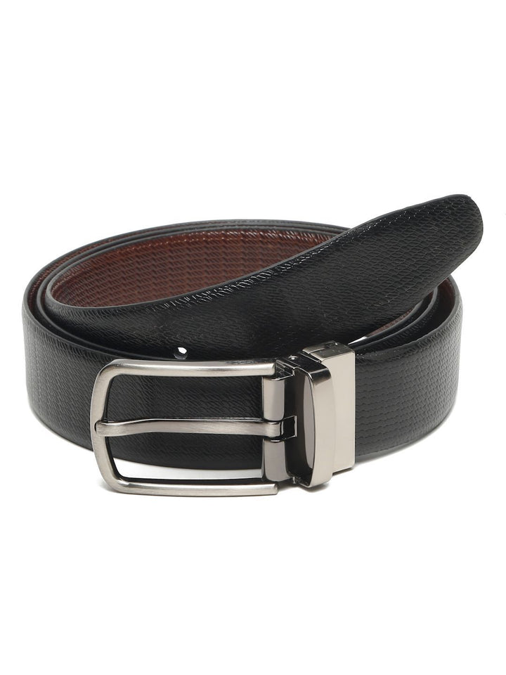 Teakwood Leathers Men Textured Leather Reversible Formal Belt