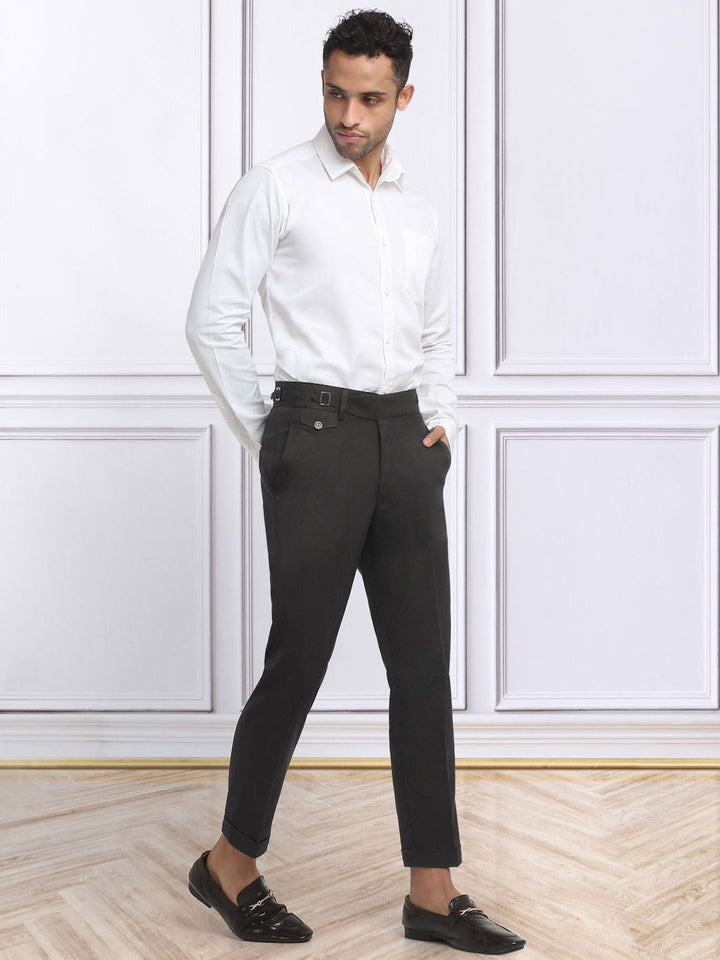 KLOTTHE Men Cotton Rich Solid Slim Fit Gurkha Pants