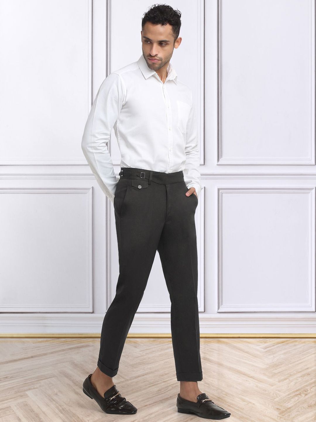 KLOTTHE Men Cotton Rich Solid Slim Fit Gurkha Pants
