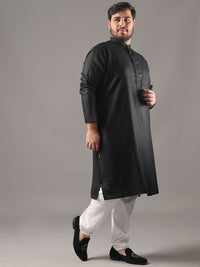 SOJANYA PLUS Plus Size Lelaki Band Collar Pure Cotton Kurta Lurus Dengan Piyama