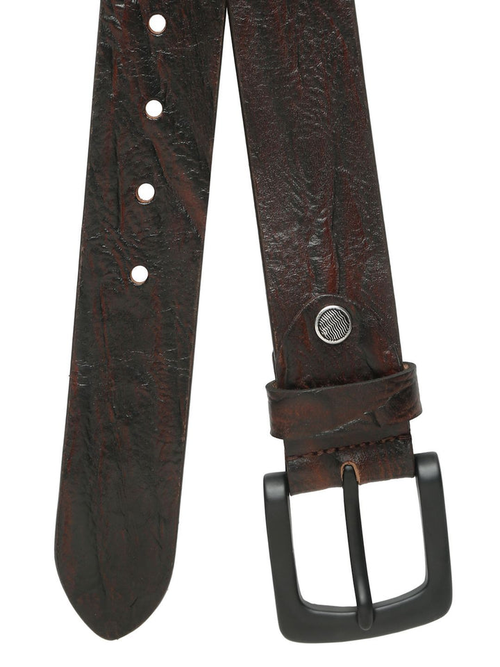 Teakwood Leathers Men Textured Leather Belt