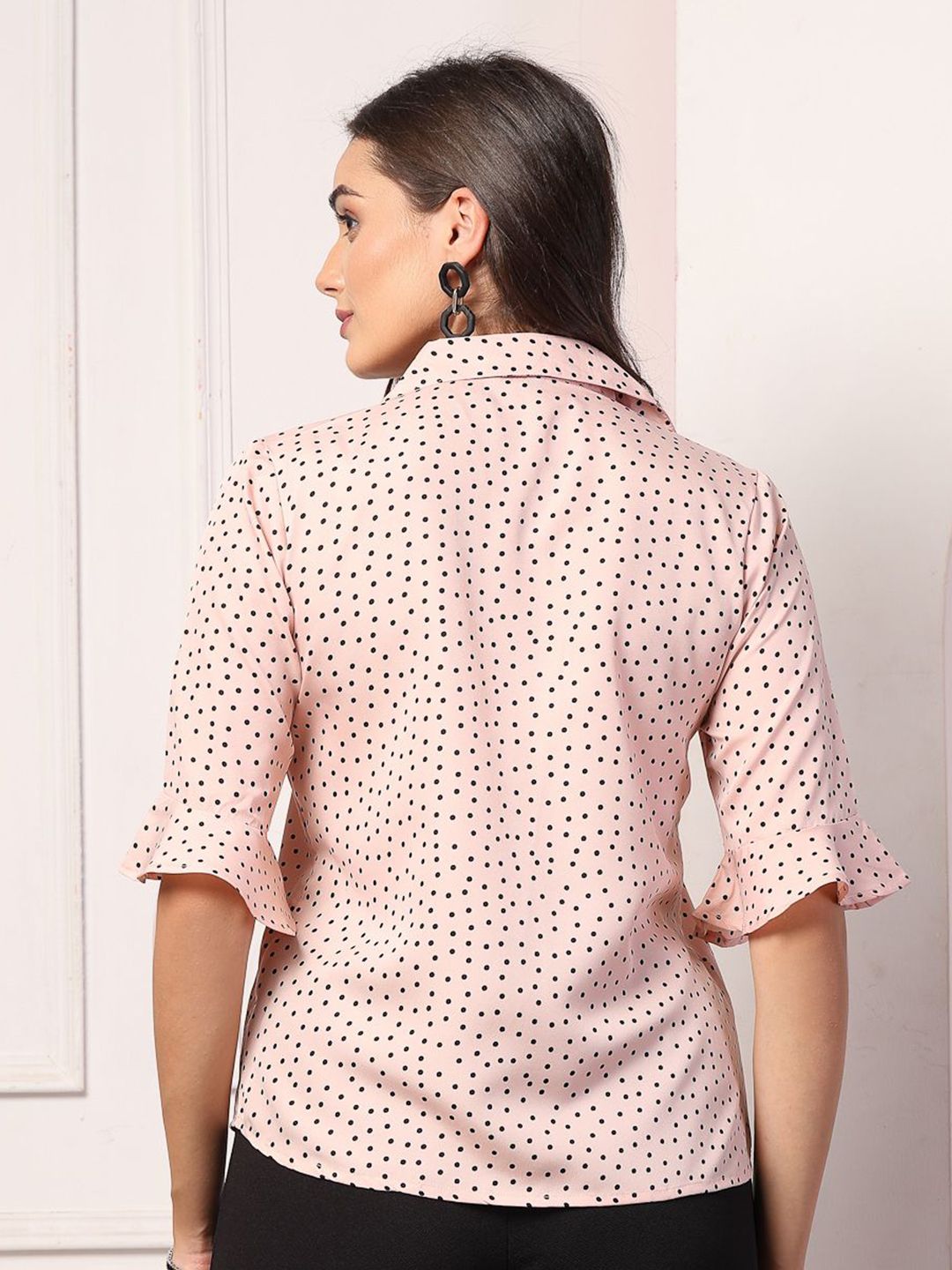 Style Quotient Women Polka Dot Printed Shirt Style Top
