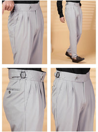KLOTTHE Men Grey Lycra Formal Formal Trousers