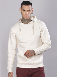 ADRO Men Solid Hood Cotton Pullover Sweatshirt