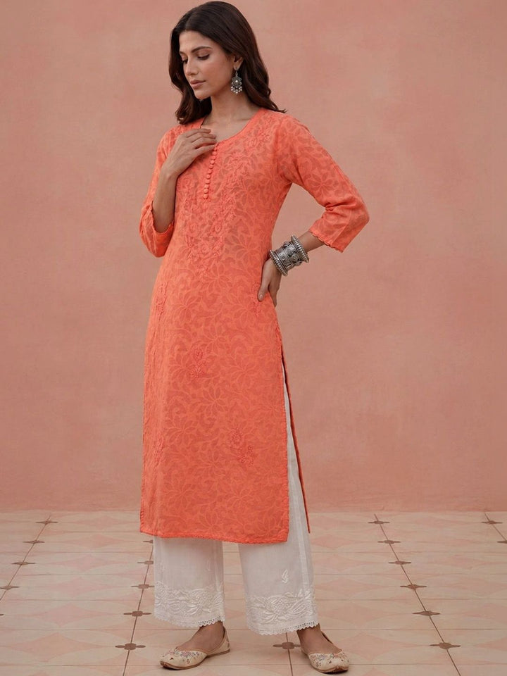 Rumah Wanita Chikankari Sulam Kurta Chikankari