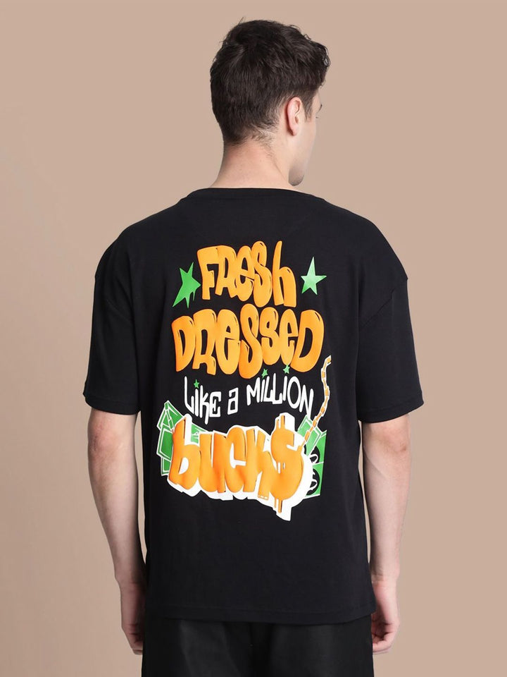 Bene Kleed Men Typography Printed Drop-Shoulder Sleeves T-shirt
