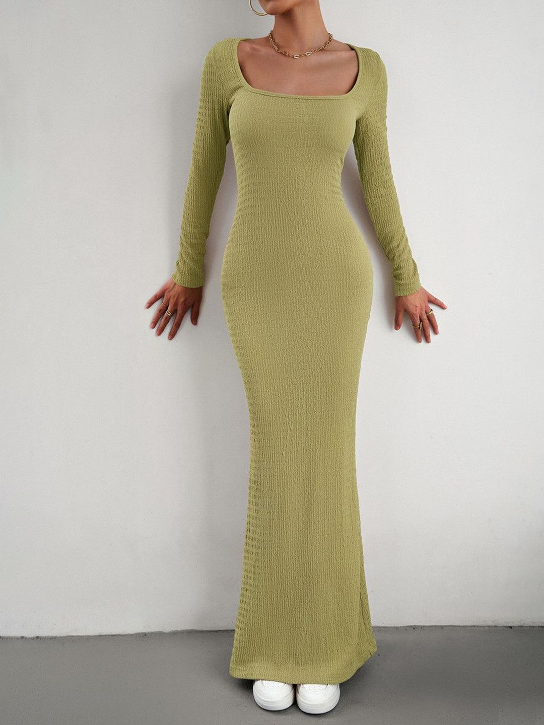 all about you Women Self Design Bodycon Maxi Dress