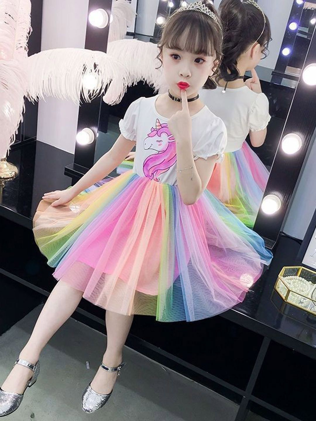 YK Floral Print A-Line Dress