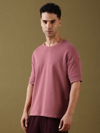 DILLINGER Men Solid Ultra Soft Drapey Cotton Oversized Drop Shoulder T-Shirt