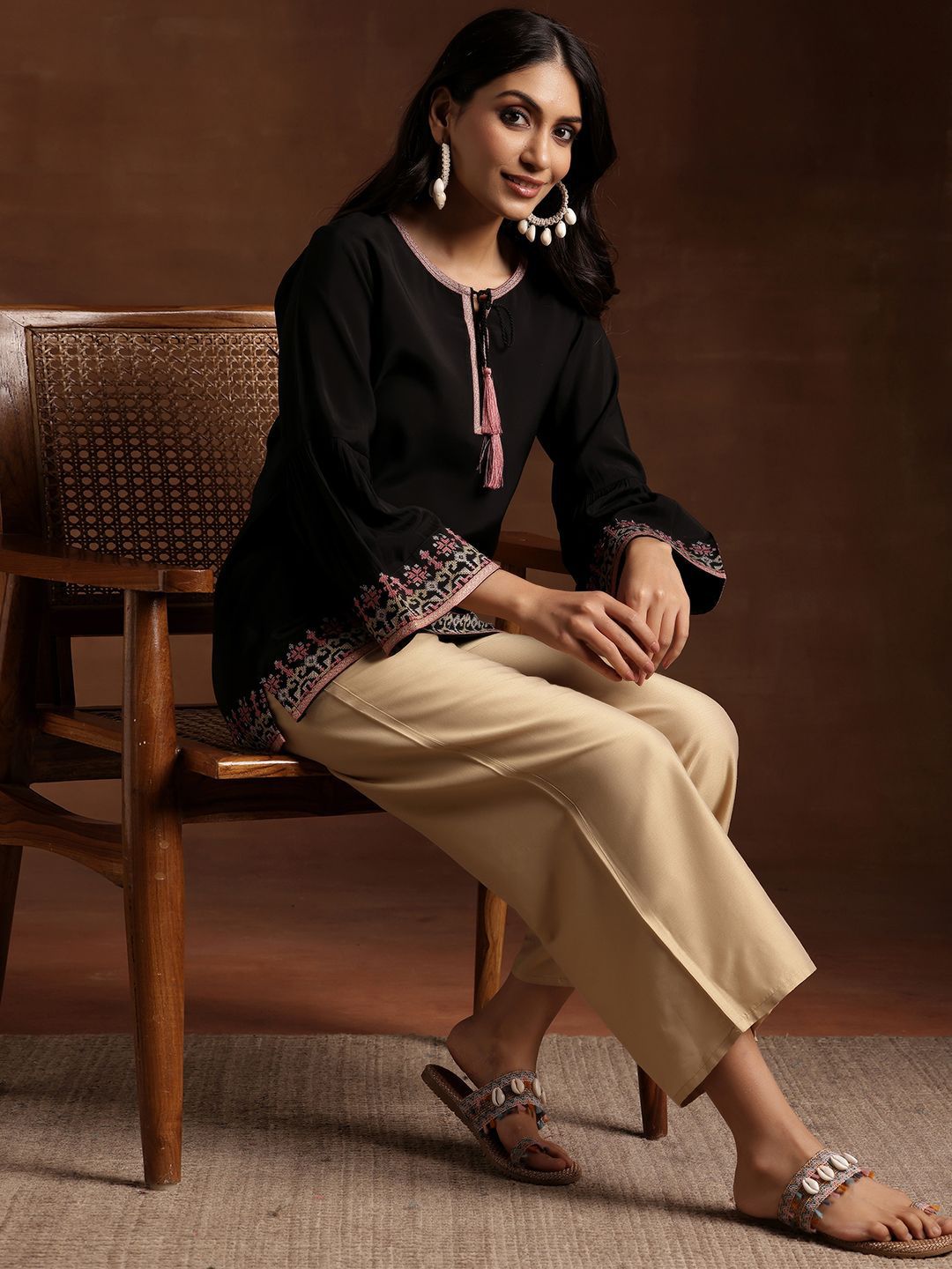Libas Ethnic Motifs Embroidered Thread Work Thread Work Kurti
