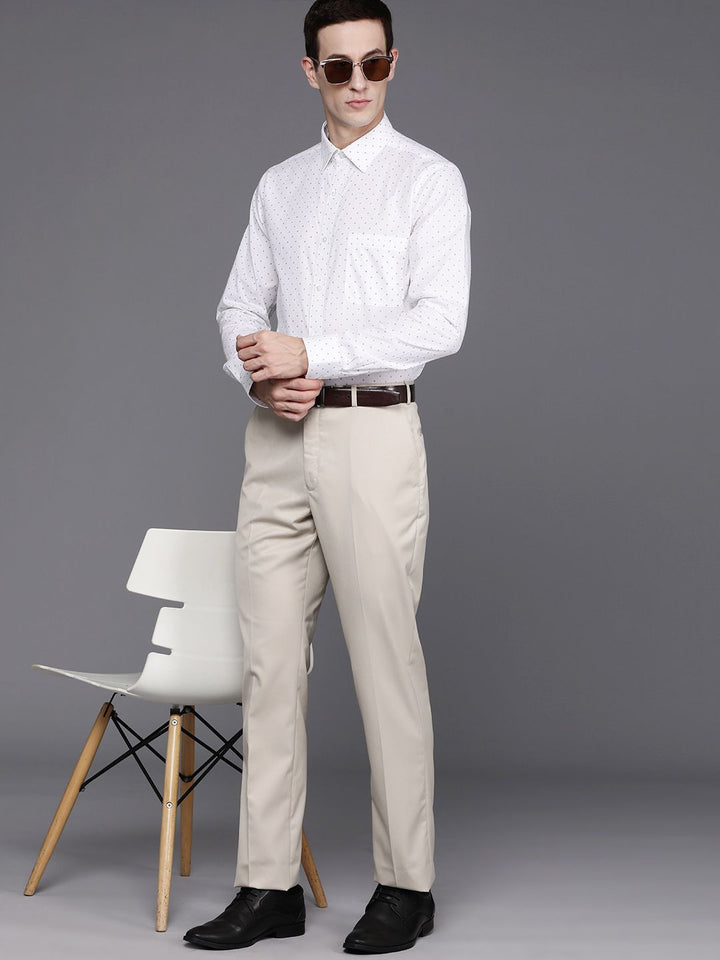 Raymond Men Printed Organic Cotton Slim Fit Opaque Formal Shirt