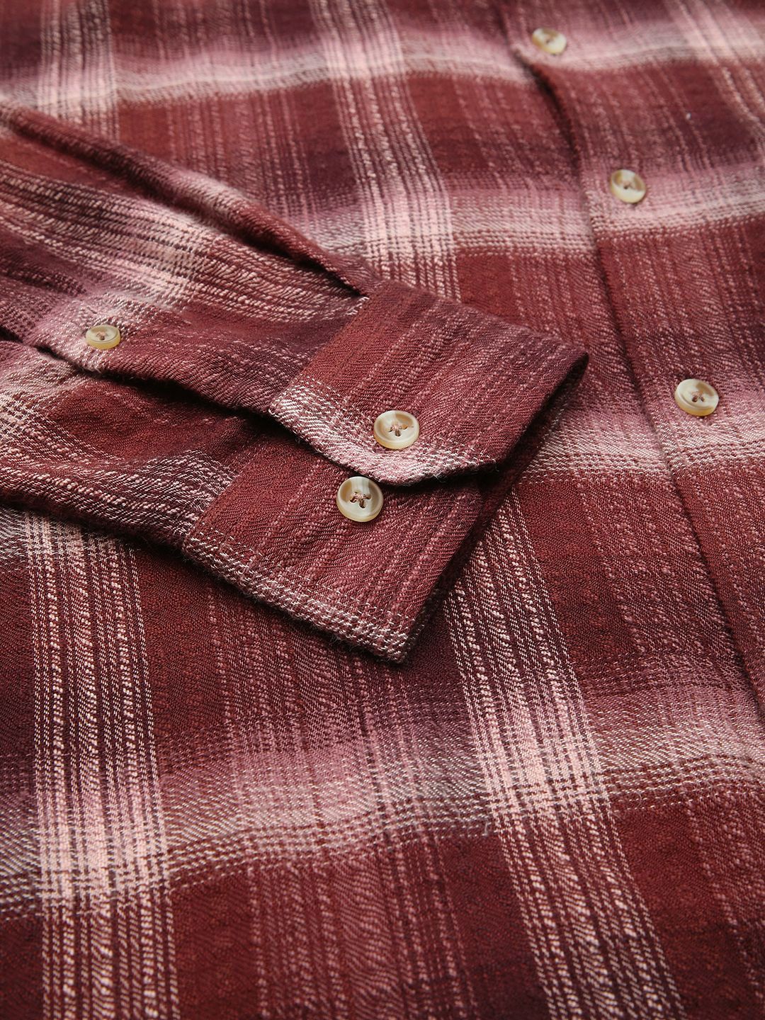 VASTRADO Men Classic Spread Collar Checked Cotton Slim Fit Casual Shirt