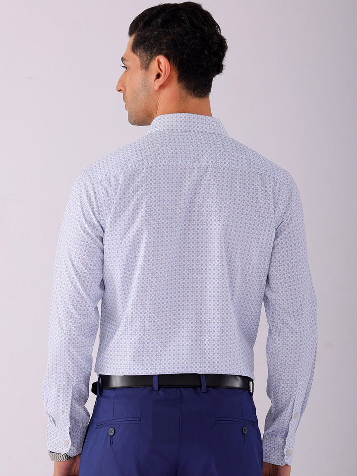 The Indian Garage Co. X Luxe Men Spread Collar Micro Ditsy Printed Slim Fit Formal Shirt