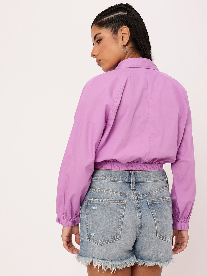 DressBerry Feminine Glam Raglan Sleeves Crop Shirt