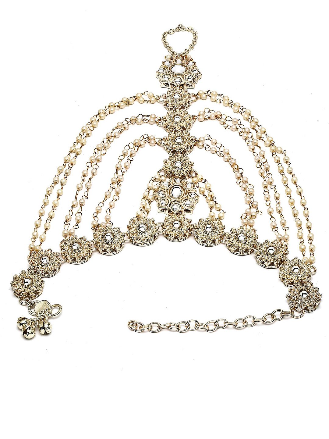 KARATCART Gold-Plated Kundan Studded Anklet