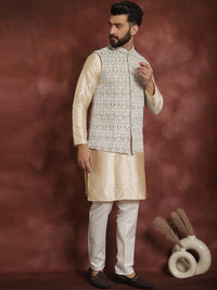 Anouk Ethnic motifs embroidered Mandarin Collar Long Sleeves Kurta Set