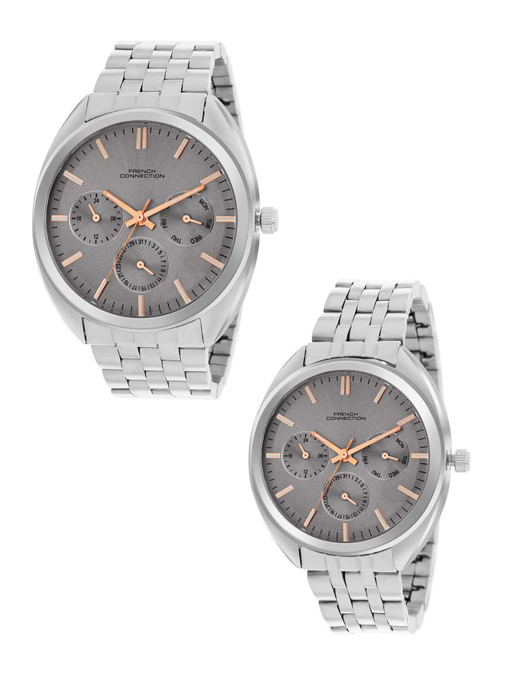 French Connection Analogue Multi Function Couple Watches FCN0113SM