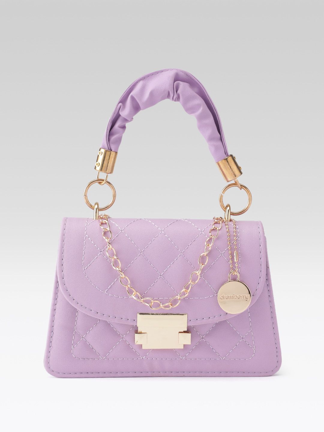DressBerry Structured Quilted Satchel Bag