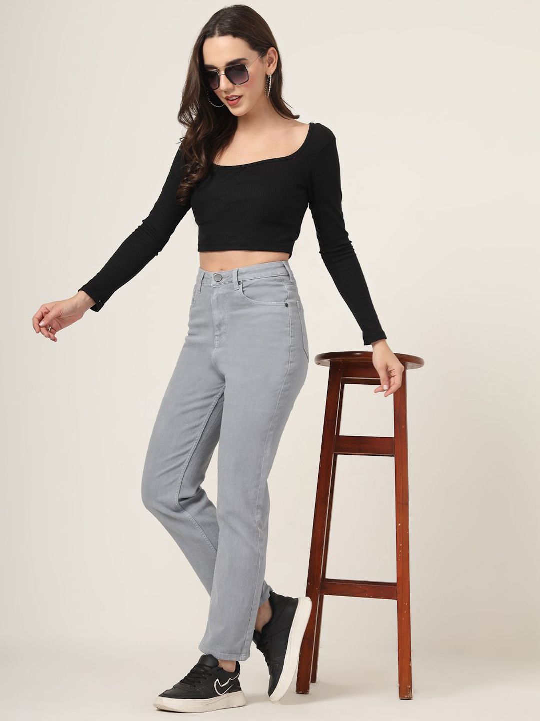 Style Quotient Women Straight Fit High-Rise Stretchable Denim Jeans