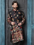 SOJANYA LUXE Lelaki Sulam Benang Kerja Satin Kurta