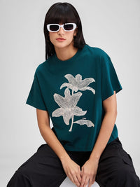 SPYKAR Women Floral Oversized T-shirt