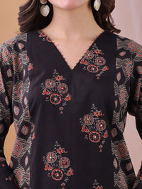KALINI Women Printed Regular Pure Cotton Kurta with Trousers