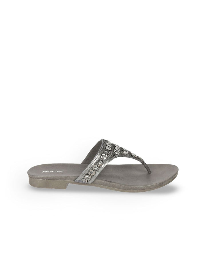 Mochi Women Ethnic T-Strap Flats