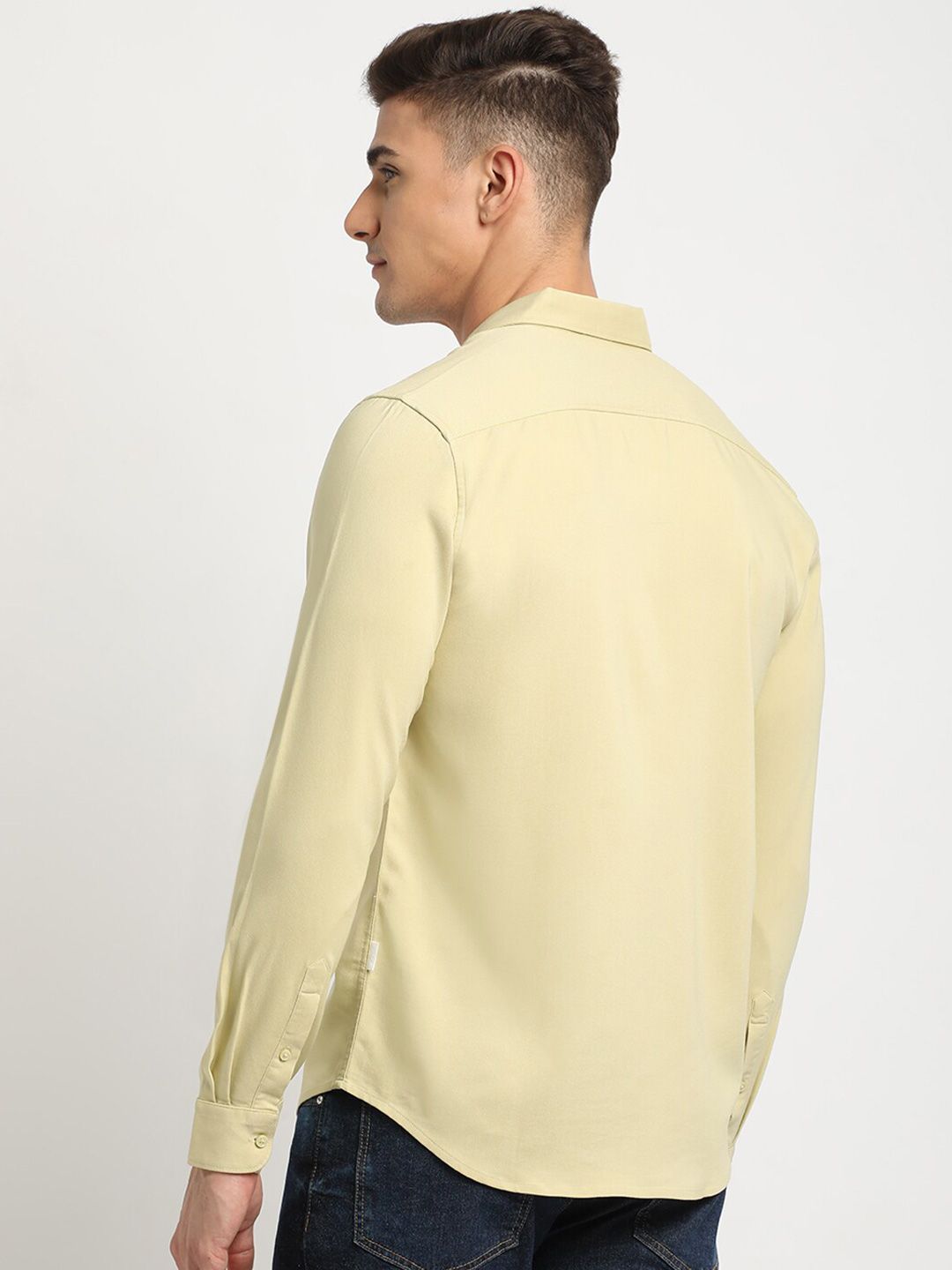 THE BEAR HOUSE Spread Collar Long Sleeves Slim Fit Casual Shirt