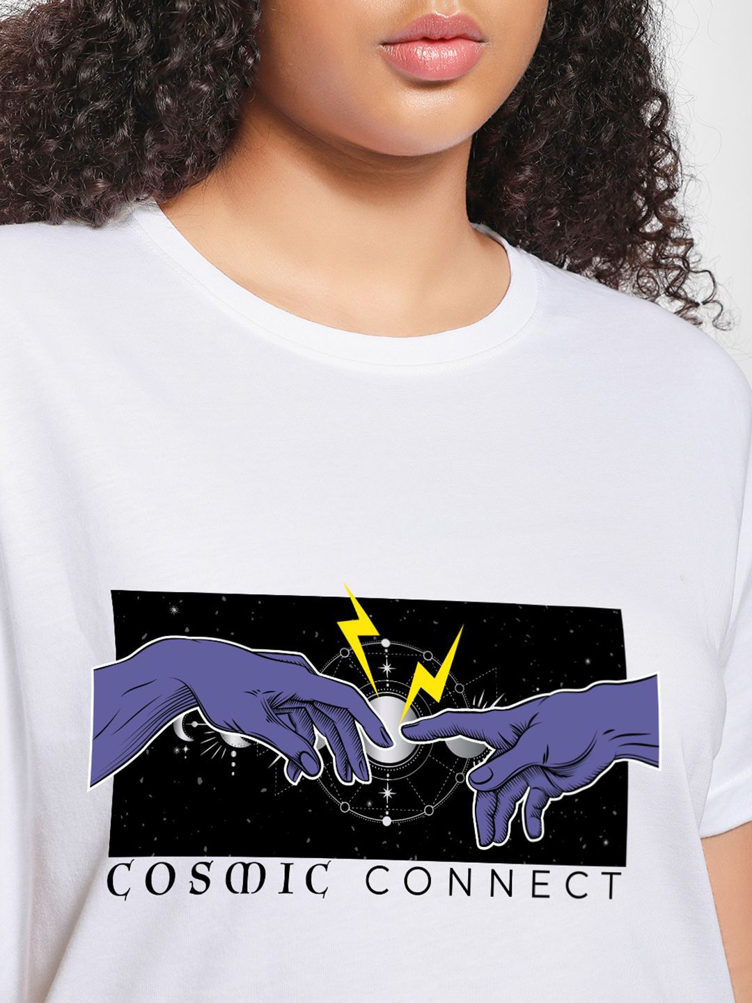 Bewakoof Women Graphic Printed Round Neck Pure Cotton Relaxed Fit T-shirt