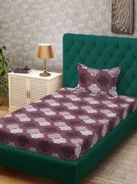 Cadar Bujang KLOTTHE Maroon Floral Cotton