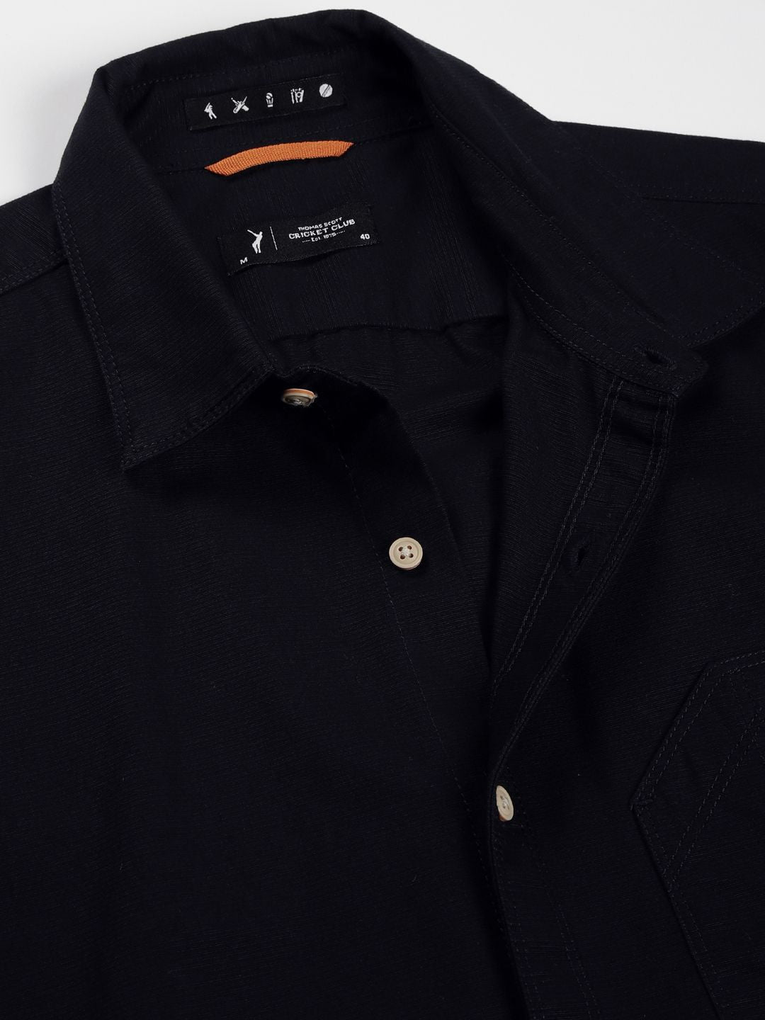 Thomas Scott Men Premium Cutaway Collar Solid Cotton Slim Fit Casual Shirt