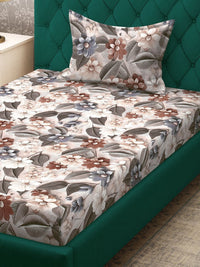 Myntra Elegant Homes Multicoloured Floral 300 TC Single Bedsheet with 1 Pillow Covers