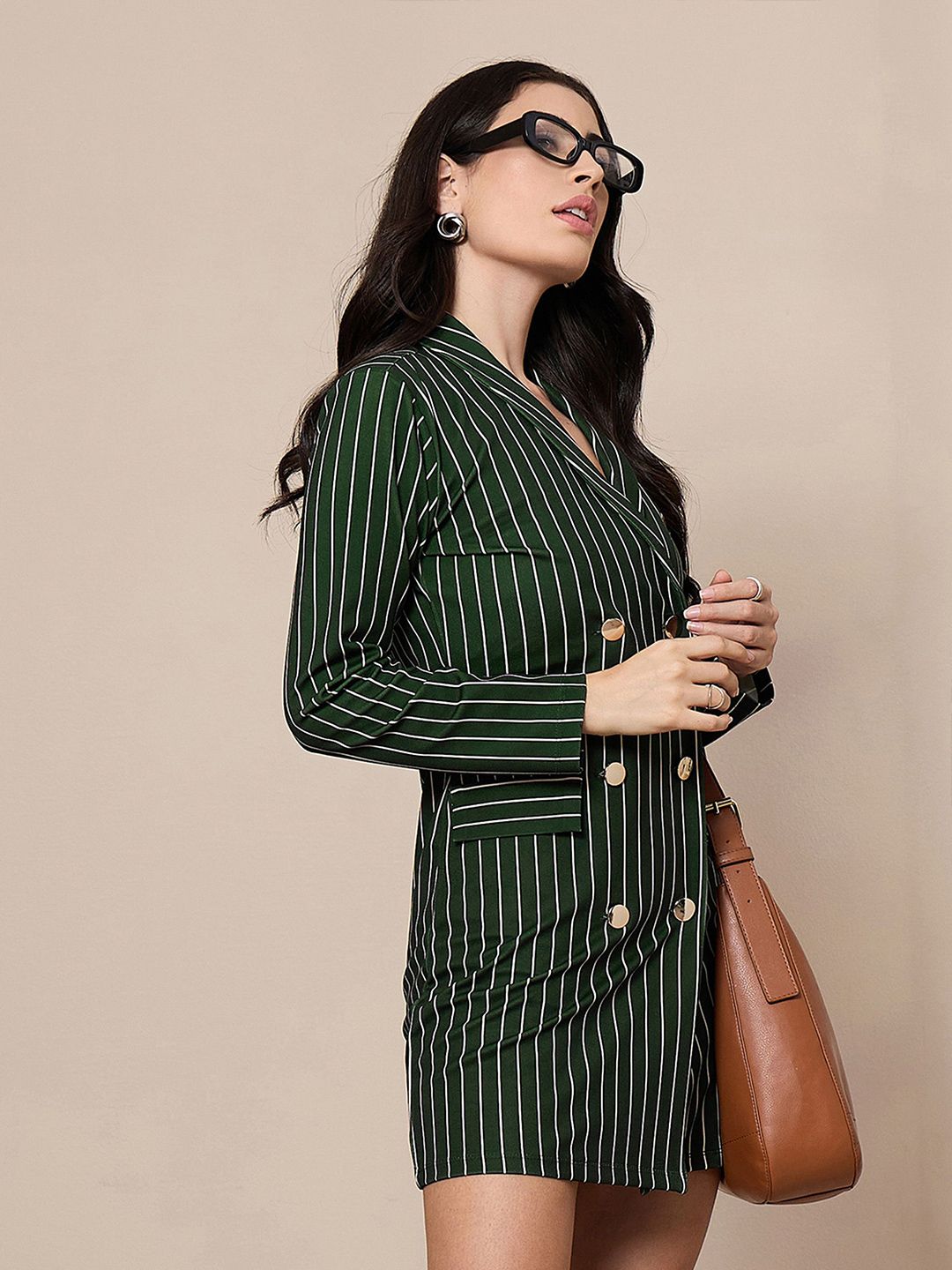 SASSAFRAS worklyf Striped Formal Mini Dress