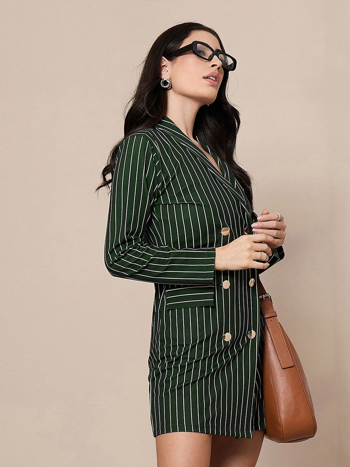 SASSAFRAS worklyf Striped Formal Mini Dress