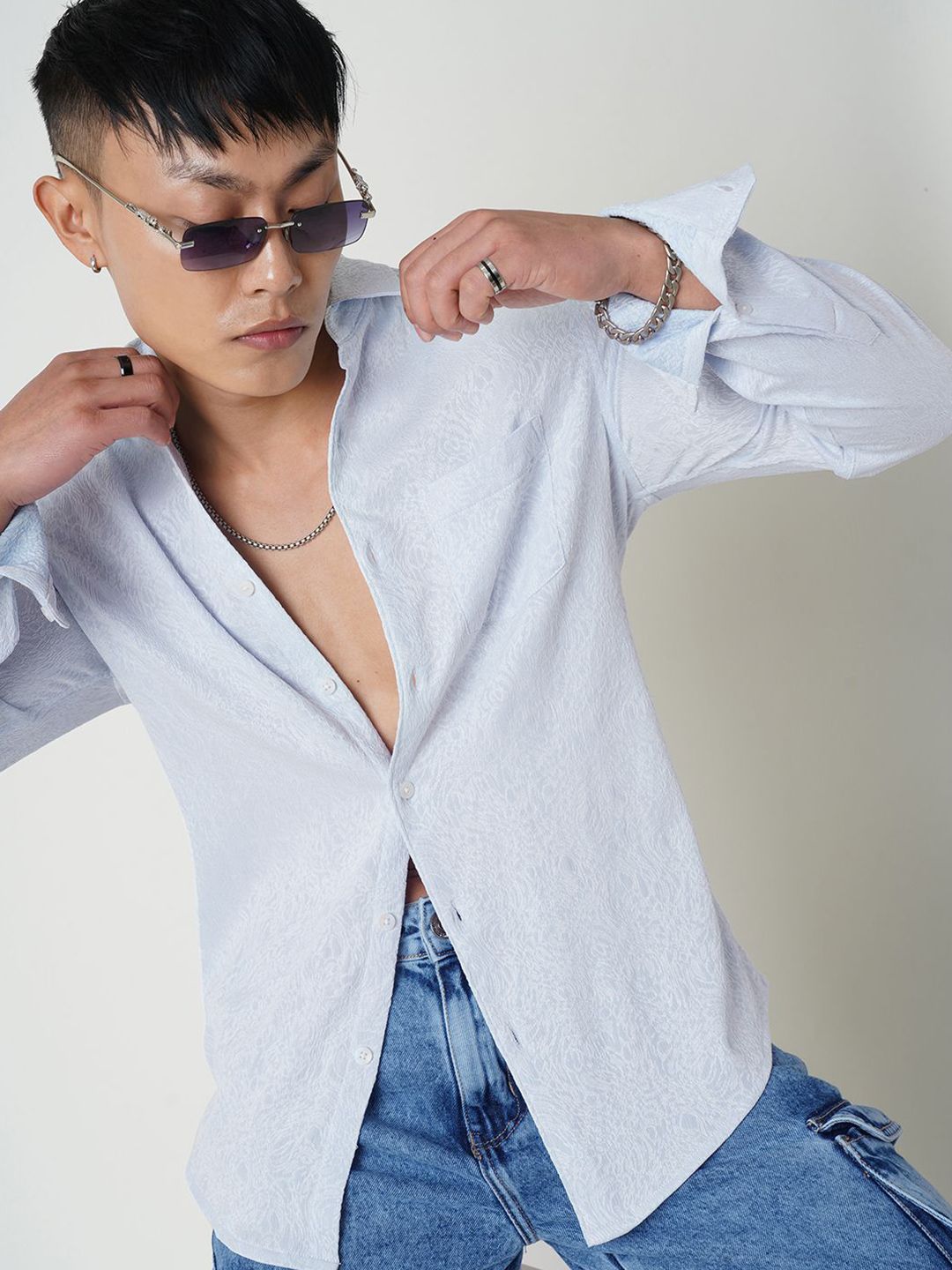 VASTRADO Men Classic Slim Fit Opaque Casual Shirt