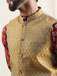 Anouk Men Ethnic Motifs Printed Kurta with Trousers & Nehru Jacket