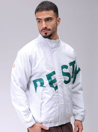 The Indian Garage Co Men Lightweight Puffer Jacket with Patchwork