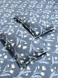 KLOTTHE Blue Floral Printed Dilengkapi 300 TC Blend King Cadar & 2 Sarung Bantal