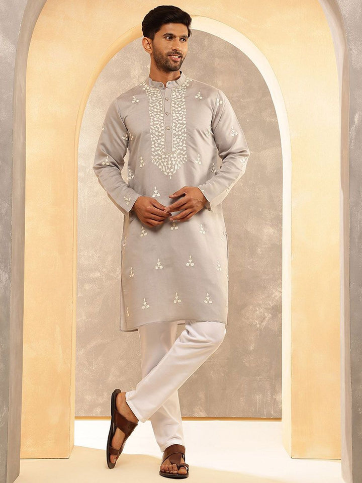 Anouk Men Embroidered Regular Kurta with Pyjamas