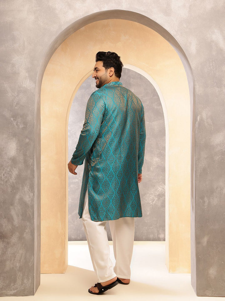 SOJANYA PLUS Woven Design Kurta Lurus Sutera Kolar Mandarin