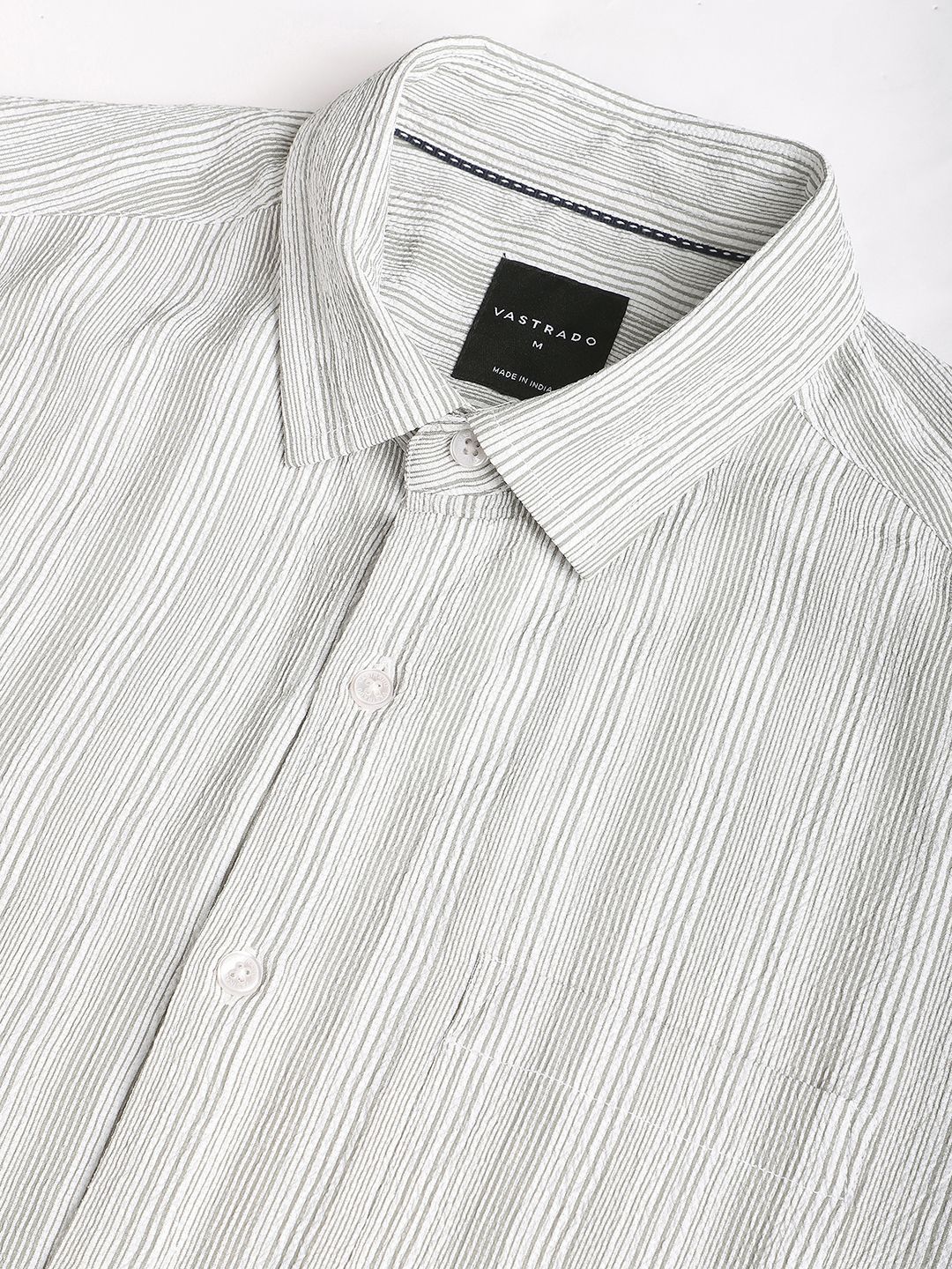 VASTRADO Men Classic Spread Collar Multi Striped Slim Fit Casual Shirt