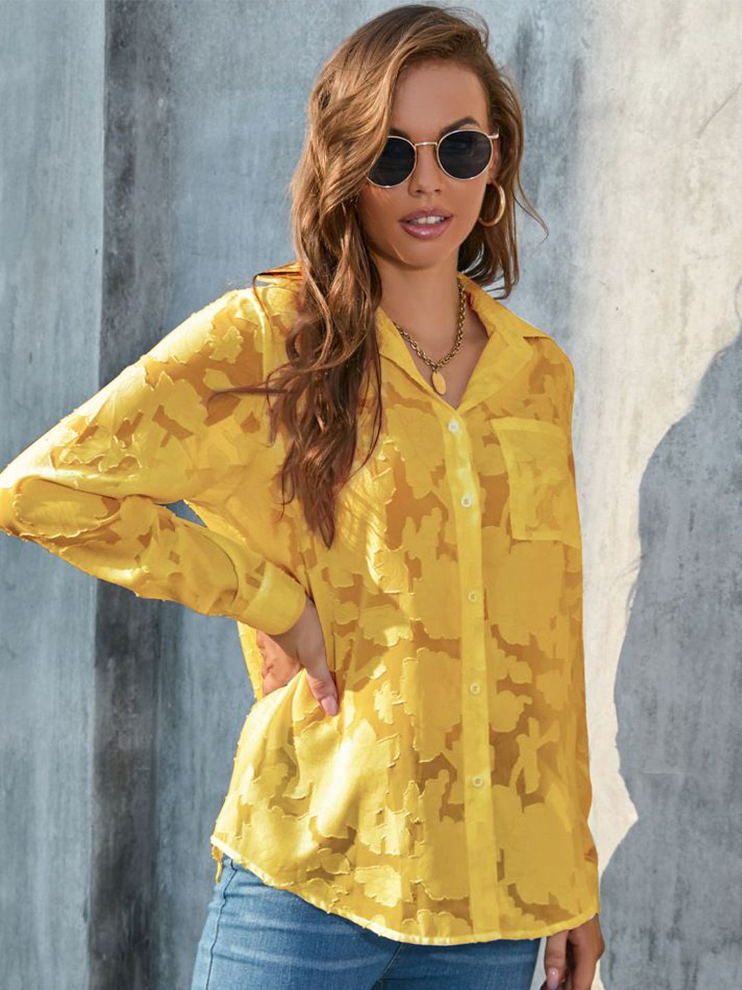 all about you Women Sheer Casual Shirt