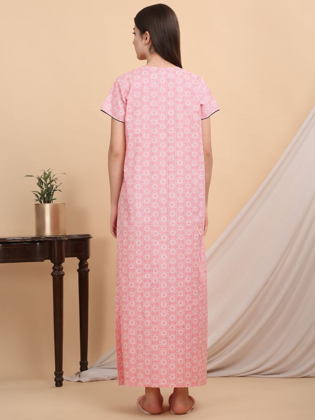Sweet Dreams Printed Women Maxi Nightdress