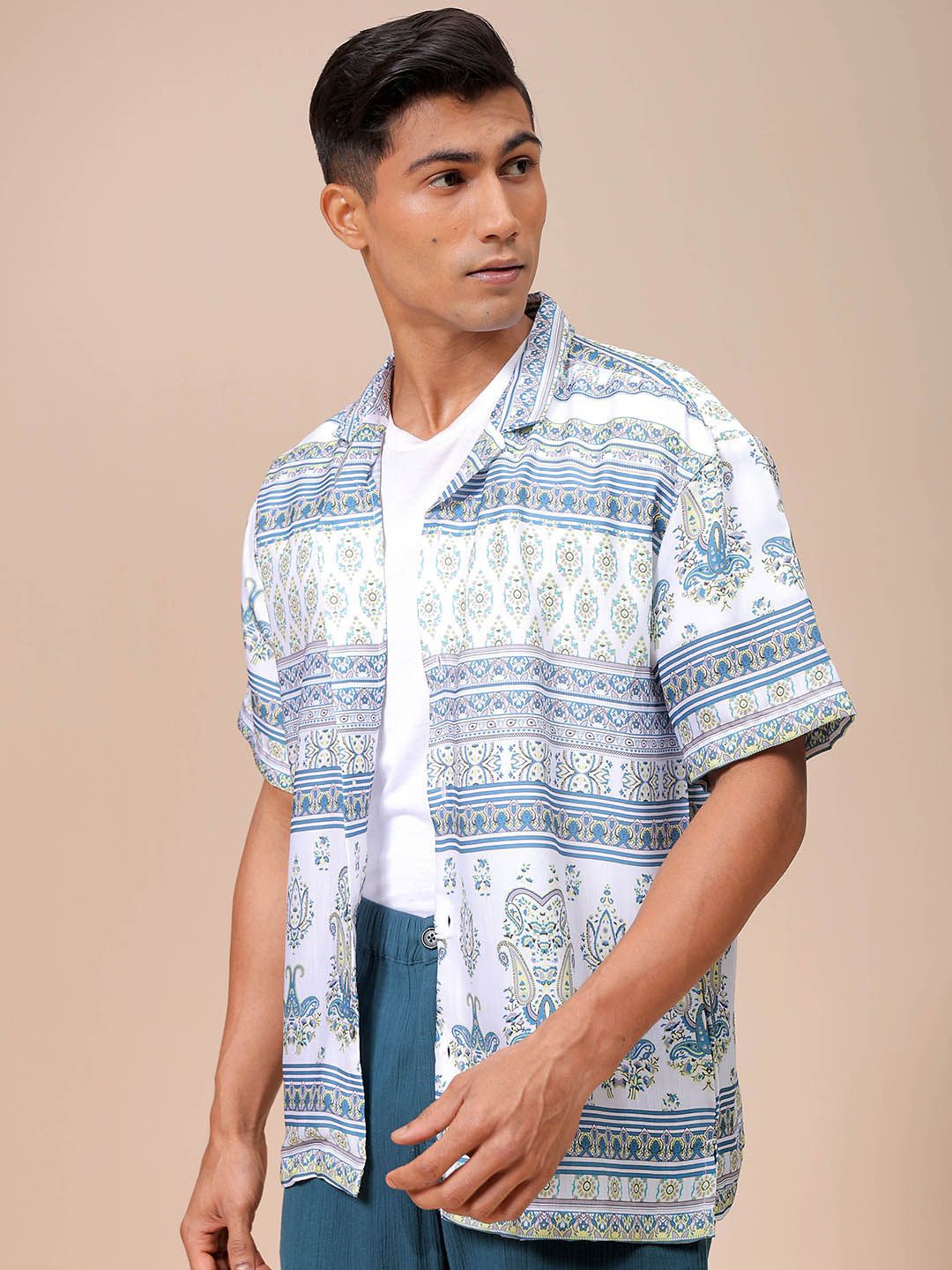 The Indian Garage Co Men Relaxed Fit Indie Printed Resortwear Shirt