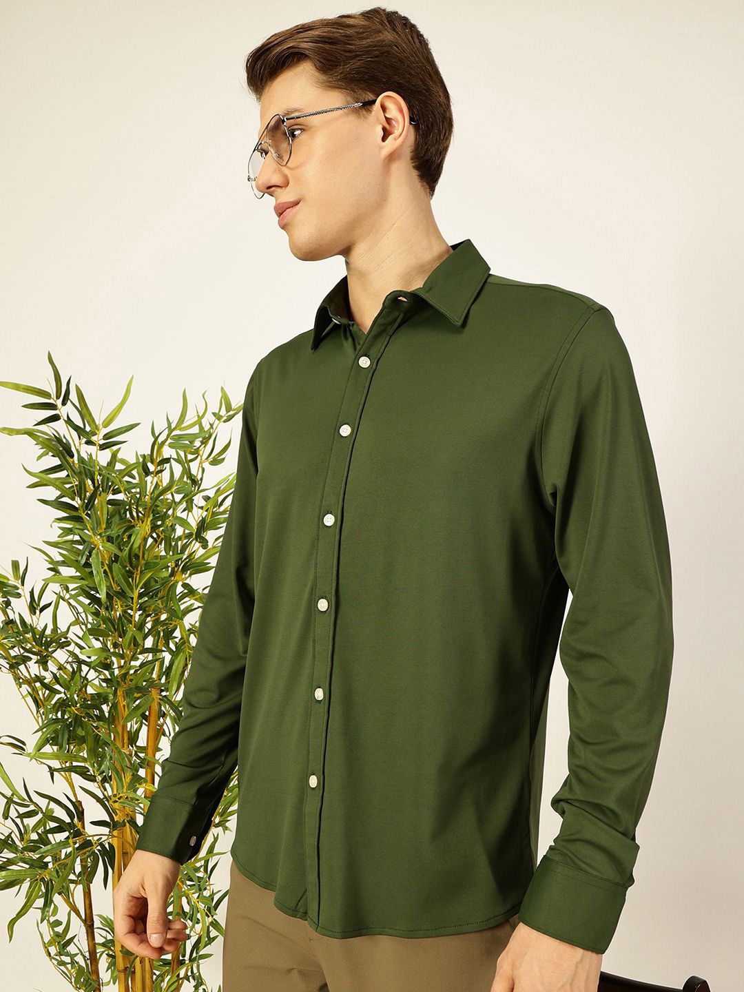 Thomas Scott Men Premium Slim Fit Opaque Casual Shirt